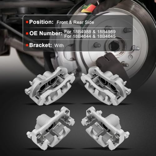 cciyu Front & Rear Brake Calipers 18B4988 18B4989 18B4644 18B4645 - size: Front & Rear[18B4988+18B4989 +18B4644+18B4645 ]