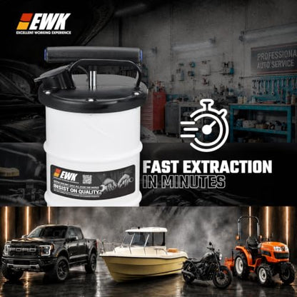 EWK 6.5L Manual Oil Extractor Pump for Cars Boats and Small Engines - size: 6.5L