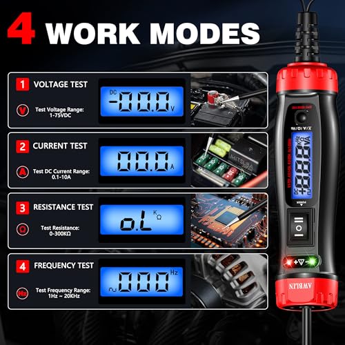 AWBLIN Power Circuit Probe Tester, 5-60V DC Digital Automotive Test Light