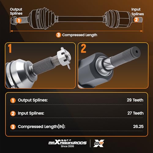 maXpeedingrods Front Left CV Axle Assembly for Nissan Rogue - size: for 66-6285-L