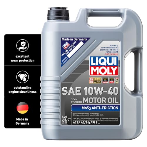 LIQUI MOLY MoS2 Antifriction SAE 10W-40 | 5 L | Part -synthetic engine oil | SKU: 2043 - size: 5 Liter