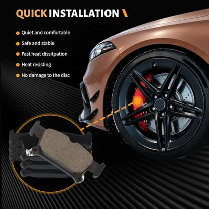 D1923 Rear Ceramic Brake Pads Kit Fit For Buick Envision 2016-2020 - size: HZ1923