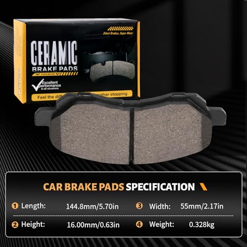 D866 Front Semi-Metallic Disc Brake Pad Set Fit For Jeep Compass/Patriot 2007-2008,For Dodge Caliber 2008-2009 R/T, For Chrysler Sebring 2001-2003, For Mitsubishi Eclipse/Galant 2001-2012 - style: HZ866