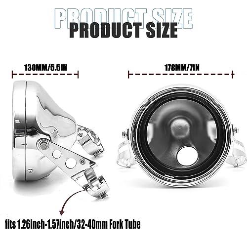 SKTYANTS 7 Inch Motorcycle Headlight Housing Bucket Chrome