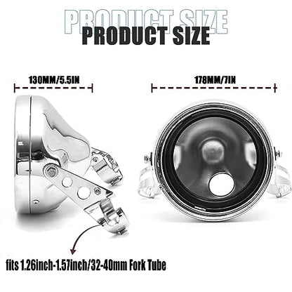 SKTYANTS 7 Inch Motorcycle Headlight Housing Bucket Chrome