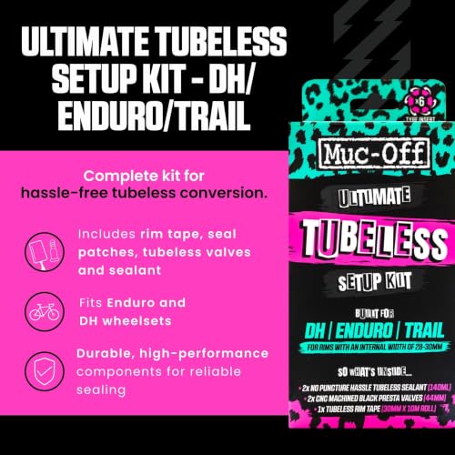 Muc-Off Ultimate Tubeless Setup Kit, DH/Plus, 35mm Tape, 44mm Valve - style: Dh Wide