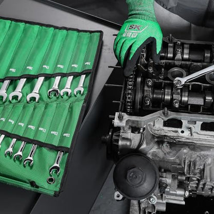 SK Combination Wrench Set, Metric 6 to 32mm, 22-Piece, Premium CR-V Steel - size: Metric 6 to 32 mm