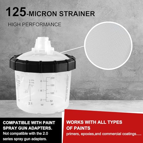 Paint Spray Gun Cups Disposable Paint Cup Liners Kit 6.76oz 50 Packs - size: 50pcs 200ml 6.76oz Cups