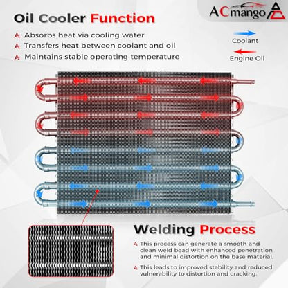 8 Pass Ultra-Cool Tube and Fin Transmission Cooler - color: Black, size: 8-pass