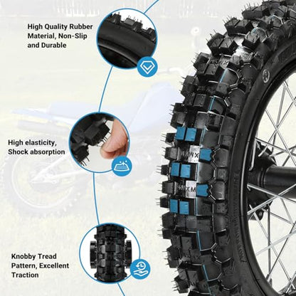 EOPOAYI 3.00-12 80/100-12 Rear Rim Wheel Tire for 110cc 125cc SSR Dirt Bike