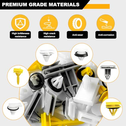 Siptenk 180PCS Body Side & Exterior Rocker Panel Moulding Clips for GM GMC
