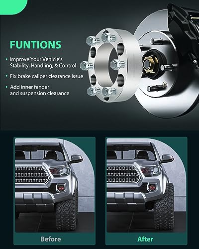 SCITOO 1.5 inch 4X4.5 Hubcentric Wheel Spacers 4x114.3mm to 4x114.3mm - color: Silver, size: 2pcs - 4x4.5 -12x1.25-1.5inch-66.1mm