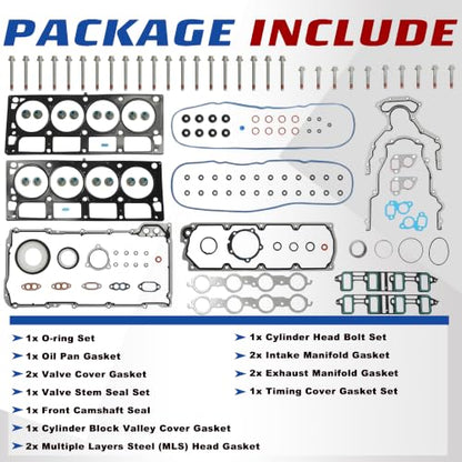 6.0L 6.2L MLS Head Gasket Set with Bolt OE#ES72220 ES72390 HS26192PT-5