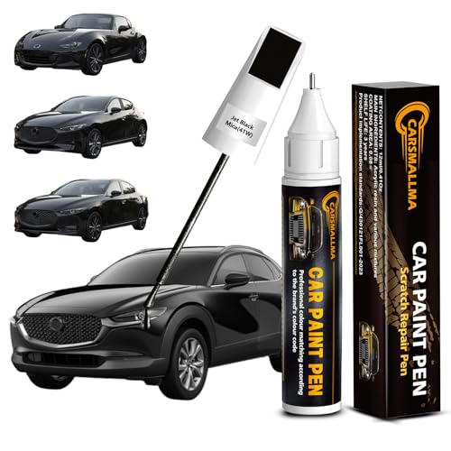 41W Jet Black Mica Car Touch Up Paint for Mazda, Color Accurate Car Paint Scratch Repair Pen Kit Quick & Easy Fix Vehicle Chips and Automotive Nicks Scuff - color: 41W Jet Black Mica for 2/3/5/6/CX-3/CX-30/CX-5/CX-50/CX-9/CX-90/MX-30 EV/MX-5-Miata, style: