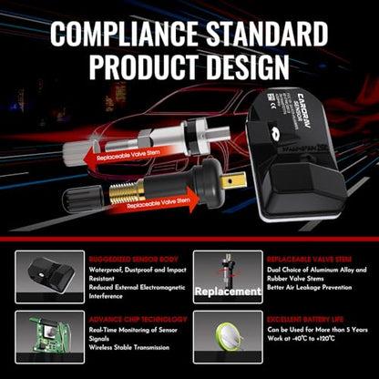 TPMS Sensor, 433MHz Pre-Programmed Tire Pressure Monitoring Sensor for BMW - size: 36106872774