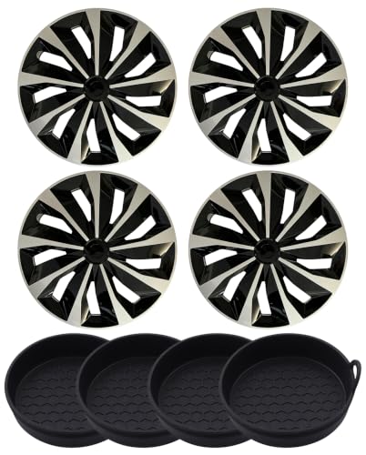 Hubcap Wheel Cover Universal-Fit R16 Steel Wheel with Cup Coaster Kit - color: TT-Silver-Black, size: 16-inch kit