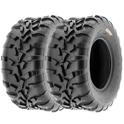 Pair of 2 SunF 25x11-12 AT-XC ATV/UTV Off-Road Tires, 6PR, Directional Knobby Tread | A010 - size: 25x11-12