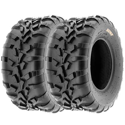 Pair of 2 SunF 25x11-12 AT-XC ATV/UTV Off-Road Tires, 6PR, Directional Knobby Tread | A010 - size: 25x11-12