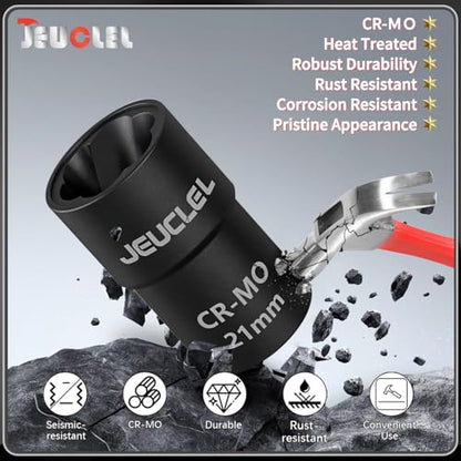 21mm 1/2" Drive Lug Nut Remover, Damaged Nut Lock Remover Extractor - size: 21mm