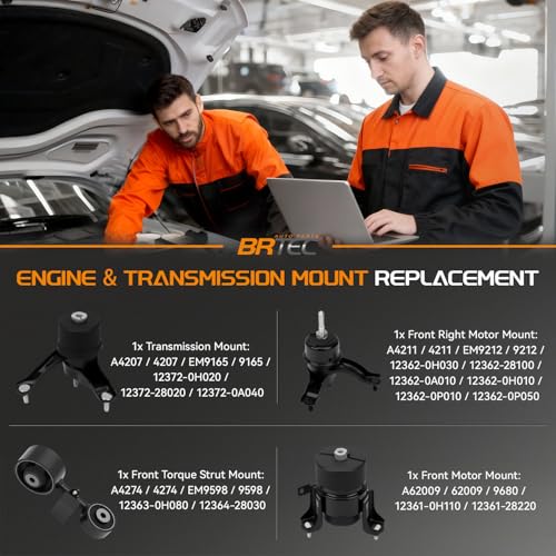 4PCS Engine Motor Mount & Transmission Mount Set for Toyota Camry