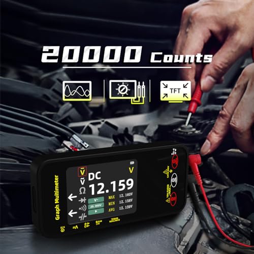 BSIDE 20000 Counts Digital Multimeter Date Recorder, 0.1mA/10uV/1000V with Smart Mode, 360-Degree Rotate LCD with Rechargeable, Measures Amp Cap Diode Temp MAX/MIN/Peak Voltage for Photovoltaic Miners - color: S500