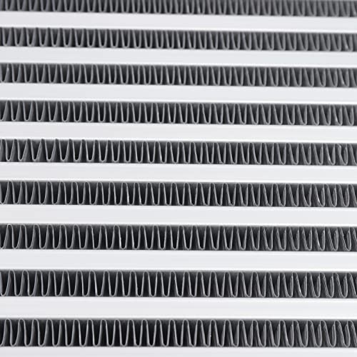 Intercooler, 24.5" x 12.5" x 3" Universal Aluminum Intercooler Kit, 2.5" O.D In/Out One Side, Front Mount Intercooler for All Cars and Trucks, Direct Replacement, Silver - size: 24.5" x 12.5" x 3"
