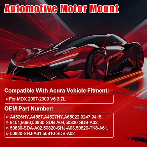 4PCS Engine Motor Mount Set Compatible with Acura MDX 2007-2009 V6 3.7L - size: MDX 2007-2009