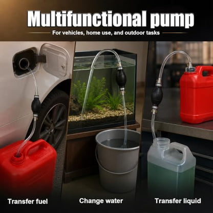 Multifunctional Liquid Siphon Pump, Portable Hand Fuel Transfer Pump