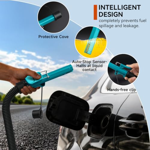 Fuel Transfer Pump with Auto-Stop,4.2 GPM electric gas can pump. - color: Blue