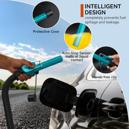 Fuel Transfer Pump with Auto-Stop,4.2 GPM electric gas can pump. - color: Blue