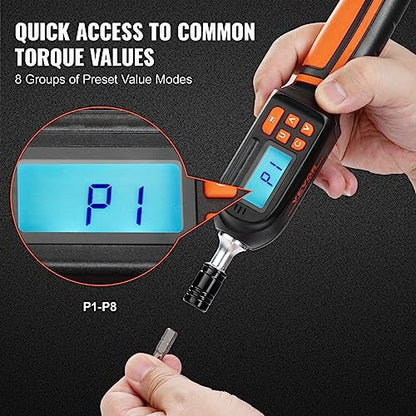VEVOR Digital Torque Screwdriver, 1/4" Drive Screwdriver Torque Wrench, Electrician Torque Screwdriver with LCD, 2.65-70.67 in-lbs Torque Range, 0.01 N.m Increment Torque Screwdriver with Bits & Case - size: Ultra 2.65-70.67 in-lb