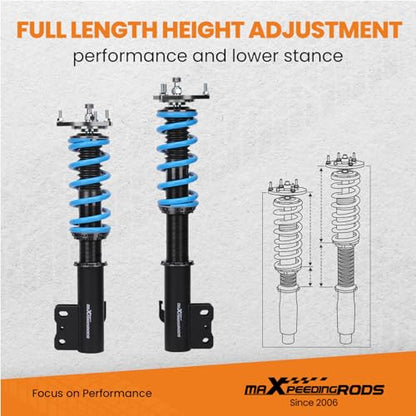 maXpeedingrods Coilover for Subaru Forester 1998-2002, 24 Levels Damper Adjustable Coil-overs Suspension Kit, Height Adjustable Shock Absorber Struts, T6 Upgraded Lowering Kits Blue - size: Forester 1998-2002