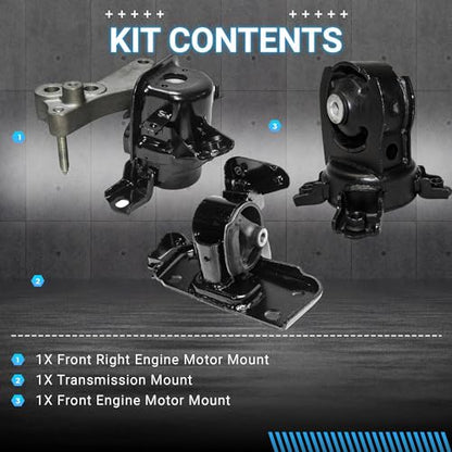 Front & Rear Engine Mount Kit Motor Mount - size: For 2006-2012 Toyota Rav4