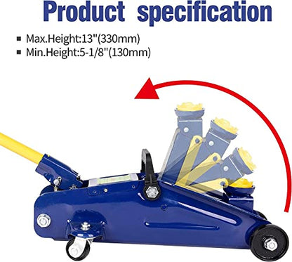 AAIN 2 Ton Floor Jack, 4000 lb Hydraulic Trolley Jack, 5.1"-13" Lift Range - style: 2 Ton Floor Jack