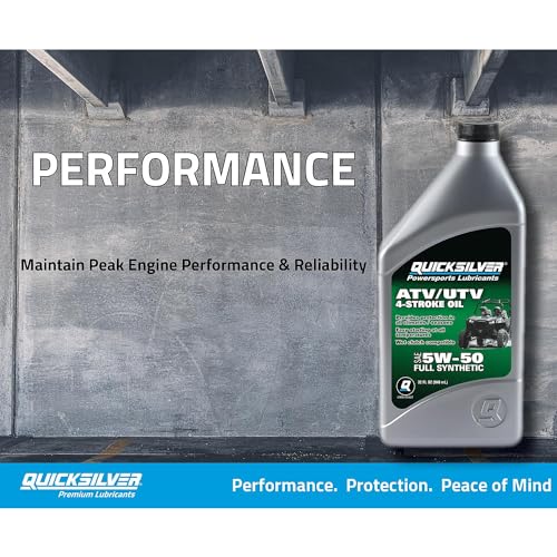 Quicksilver 5W-50 Full Synthetic 4-Stroke ATV/UTV Engine Oil, 1 Quart