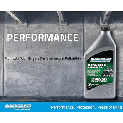Quicksilver 5W-50 Full Synthetic 4-Stroke ATV/UTV Engine Oil, 1 Quart