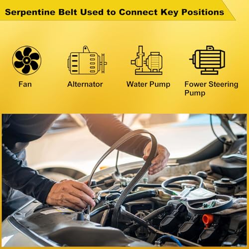 7PK1750 Serpentine Belt V-Ribbed Drive Belt Compatible with 2007-2009 Honda CR-V L4 2.4L,2004-2008 Acura TSX L4 2.4L-Gas Only 68.9 inch Length Replace K070690,117205X00A,1070690 - size: 7PK1750-1750mm