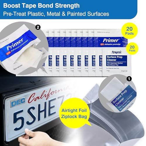 20PCS Adhesion Promoter Wipes + 20PCS Alcohol Prep Pads