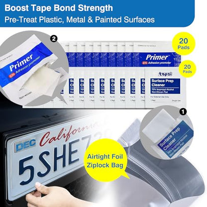 20PCS Adhesion Promoter Wipes + 20PCS Alcohol Prep Pads