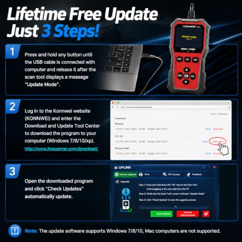 KONNWEI KW340 Automotive Fault Finder Auto Error Detector CAN Scan Tester - size: 8.27*6*2.36 inch