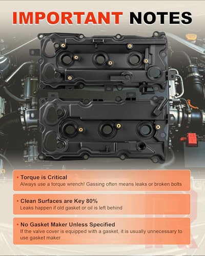 Upgraded Engine Valve Covers w/Gasket & Bolts for 3.5L Maxima Altima - size: 132649N00A, 132649N00B