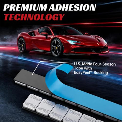 OTUAYAUTO 1/4oz 576pcs Chrome Adhesive Stick-On Wheel Weights 144oz/Box - color: Chrome, size: 576 PCS