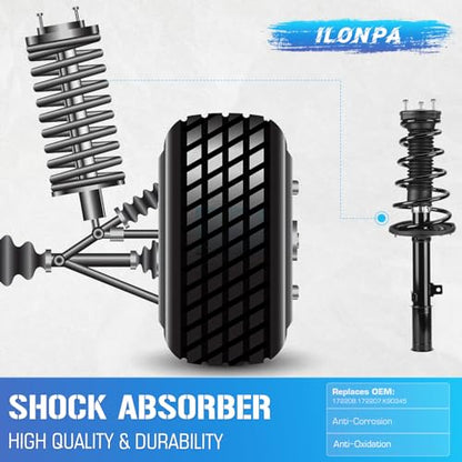 ILONPA Rear Struts Shocks & Sway Bar Links for 2004 2005 2006 Toyota Camry