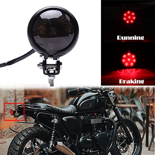 Rich Choices Motorcycle LED Tail Light Brake Lights Driving Braking Stop Lamp for Cafe Racer Chopper Bobber Custom - color: Smoke
