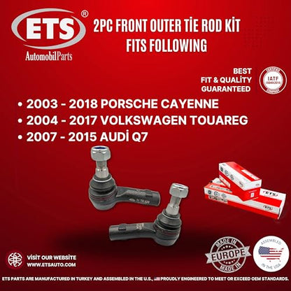 ETS 2Pc Left & Right Outer Tie Rod End ES800655 & ES800656 Fits 2007-2015 Audi Q7 / 2003-2018 Cayenne / 2004-2017 Volkswagen Touareg