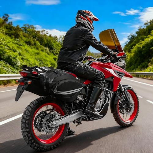 Motorcycle Saddlebags Dirt Bike 24L with Waterproof Rain Covers