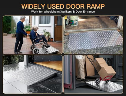 33"L x 31"W Aluminum Threshold Ramp for Doorways, 1100 lb Capacity - size: 31.5"x33" for 2"-6"