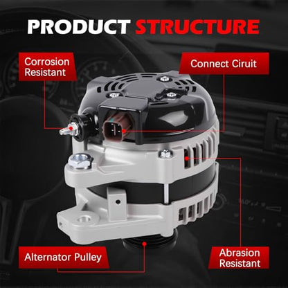 11196 Alternator 150Amp 12V Fit for 2006 GS300 3.0L V6, for 2007-2011 GS350 3.5L V6, for 2006-2013 IS250 Sedan 2.5L V6, Automotive Replacement Alternator OE 11196N 27060-31060 27060-31061 - size: 11196 | 150A