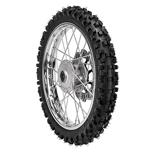 TDPRO 60/100-14(2.50-14) Front & 80/100-12(3.00-12) Rear Wheel Tire Rim With 12mm Bearing & Sprocket and Brake Disc Rotor Assembly for Dirt Pit Bike