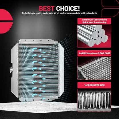 BDFHYK CU433 3-Row 44mm AA5052 Aluminum Radiator for Ford Bronco 68-79